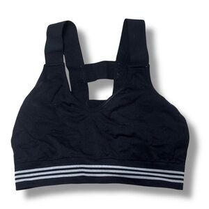 Black Sports Bra with Striped Band